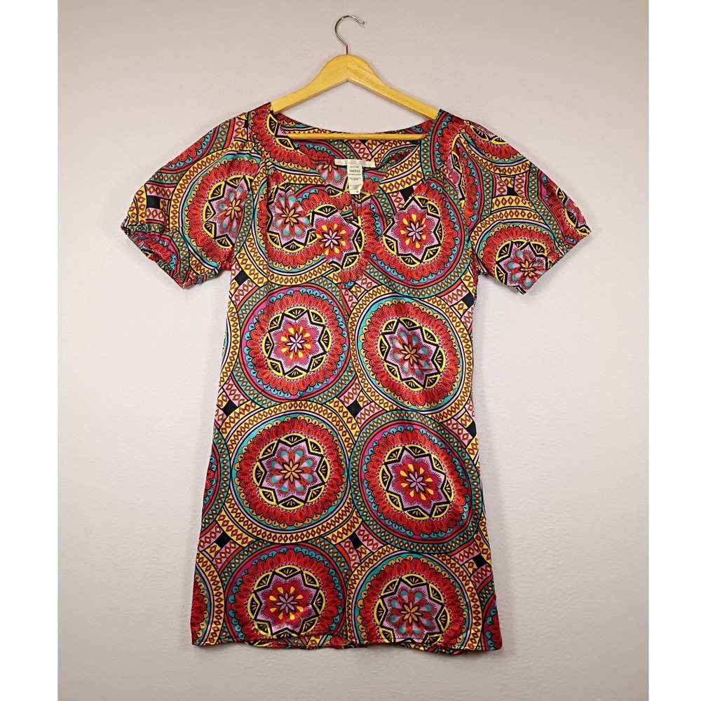 Boho Festival Charlotte Russe Womens Medium Multicolor Mandala Geometric Dress
